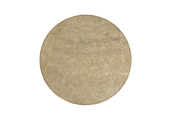 Image 1 of Pedestal table. Gilt metal base and grey marble top. 20th century.