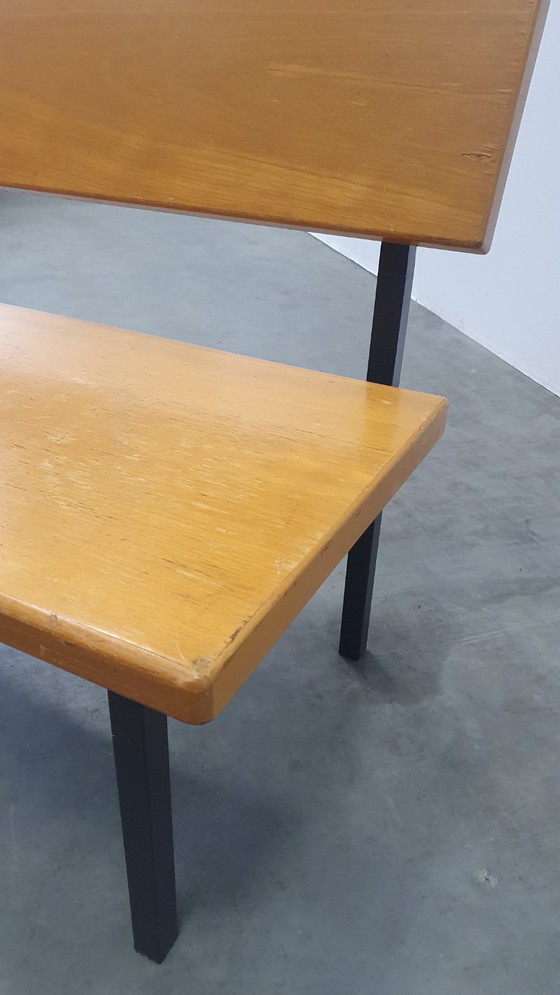 Image 1 of vintage industrial retro wooden bench design 60's