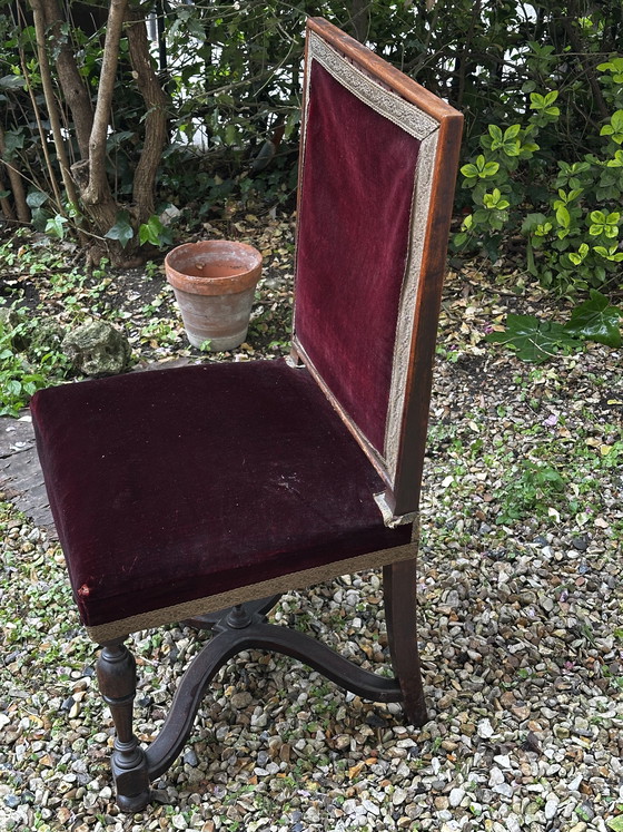 Image 1 of Sedia inglese in mogano, gambe a forma di X, XIX secolo