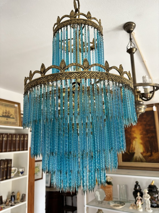 Lampadario italiano – Vetro, Ottone (photo 4 of 5)