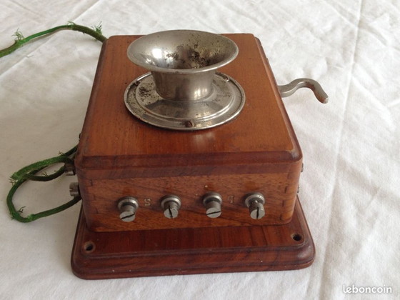 Image 1 of Telefono Antico in Legno, Auricolare Siemens & Halske, 1900 circa