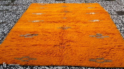 Hand-knotted Berber wool rug 213x117cm