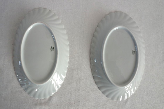 Image 1 of Set of 2 Haviland twisted white porcelain Limoges dishes