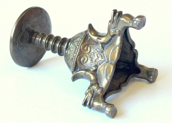 Solid Bronze Candle holder for wider candles, Brown, Vintage (photo 7 of 10)