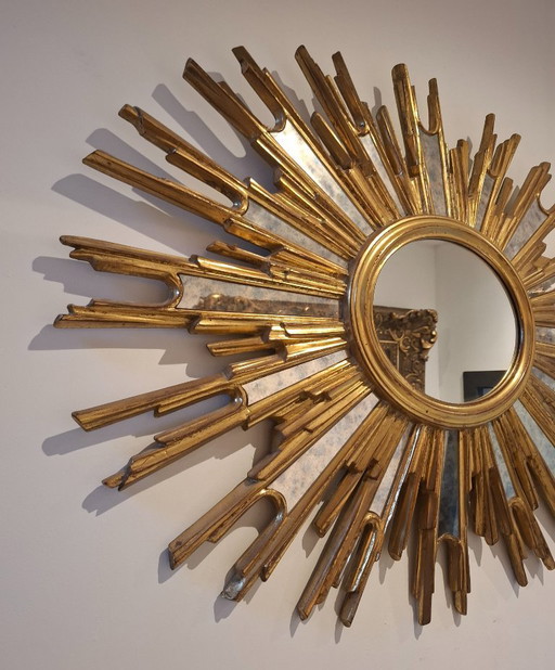 Oval sun mirror 86x66cm rare Deknudt edition