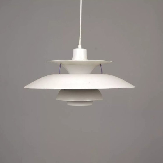 Image 1 of Suspension PH5 Vintage Scandinave blanche Poul Henningsen années 80