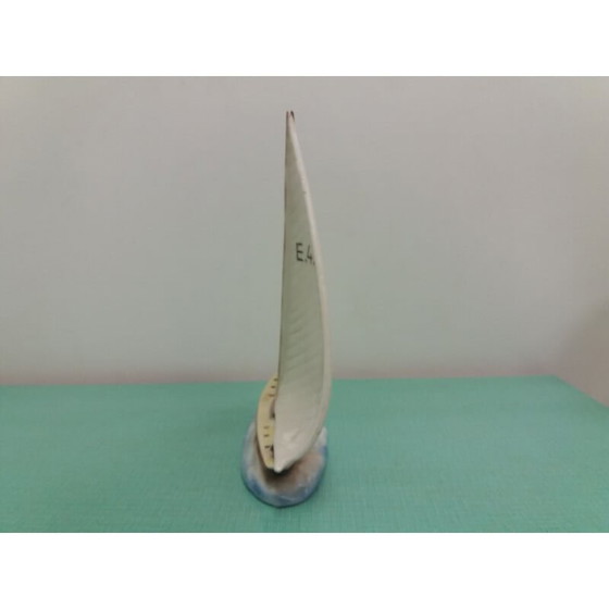 Image 1 of Vintage ceramic sailboat, Czechoslovakia 1935