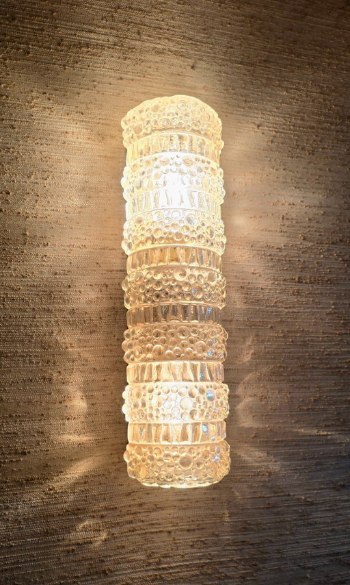 Par de apliques de pared de cristal con burbujas, Limburgo, Alemania, 1960/70