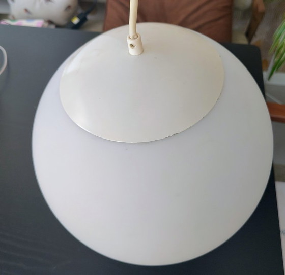 Image 1 of Vintage bol hanglamp glas 