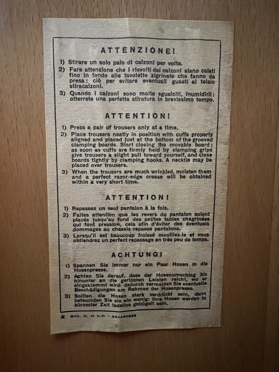 Servomuto Fratelli Reguitti 60s Original Instructions – Coat racks, Wood (photo 2 of 6)