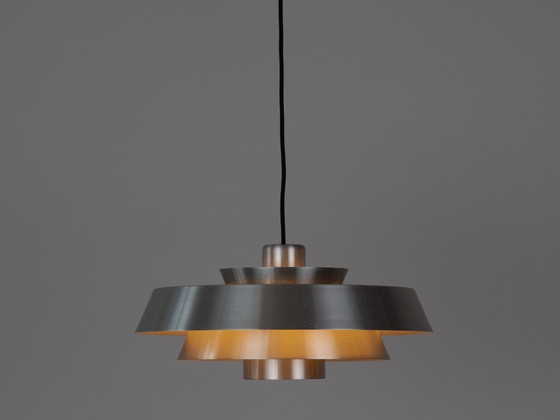 Deense Vintage Nova Hanglamp van Jo Hammerborg, Fog Og Morup, 1963 – Fog & Mørup, Hanglampen, Aluminium (photo 2 of 12)