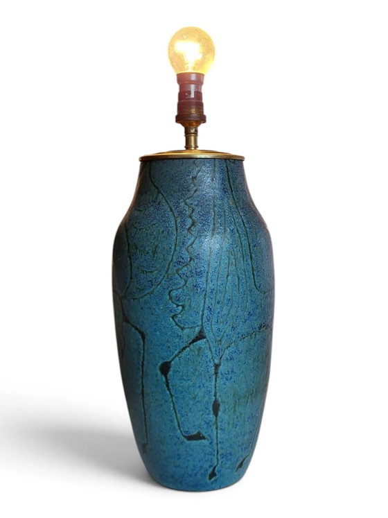 Glazed ceramic lamp base Meynard, Vallauris, circa . – Table lamps, Porcelain, Mid Century Modern (photo 9 of 11)