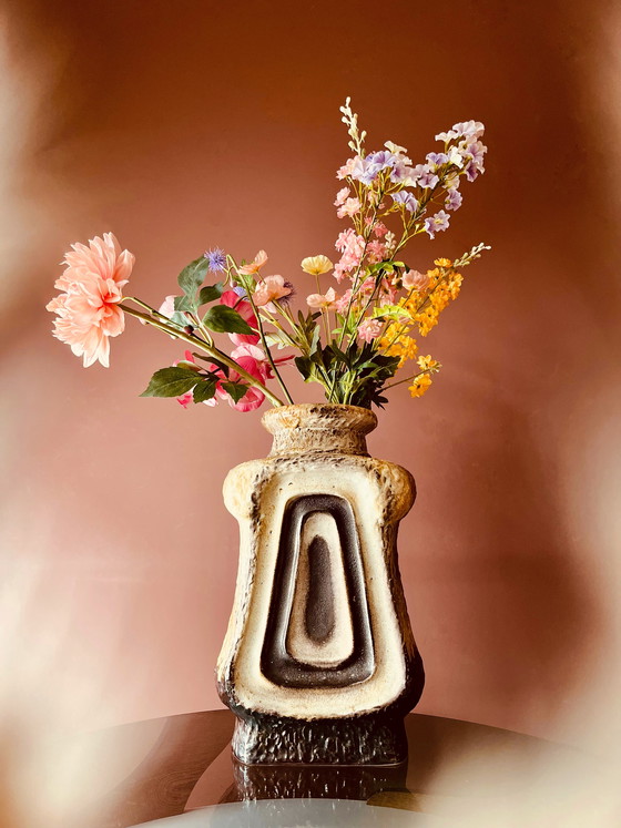 Image 1 of Sculptural Brutalist ceramic vase West Germany