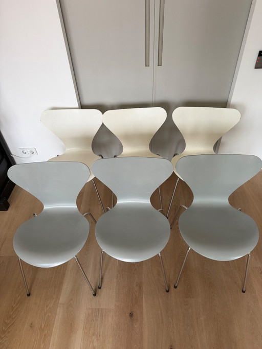 6x Original Fritz Hansen Series 7 Chairs (1989) – Arne Jacobsen