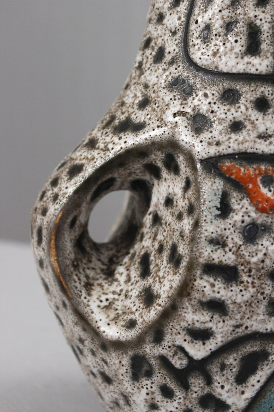 Image 1 of Marius Bessone in Vallauris - Large free-form vase abstract decor 1950s