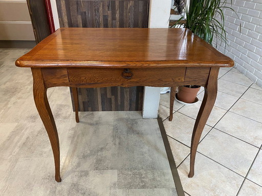 Oak desk with 1 drawer and 1 removable document holder 1950 85x65cm