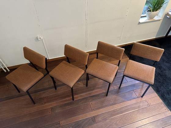 Set of 4 Vintage Design Martin Visser Dining chairs - 1960s, Spectrum, Metal, Textile, Black (photo 6 of 15)