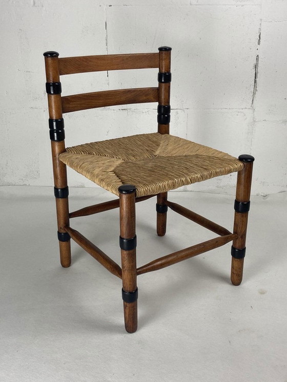 Image 1 of Art Deco Amsterdam School Dutch Rush Chair By Jac. Levee, 1930S