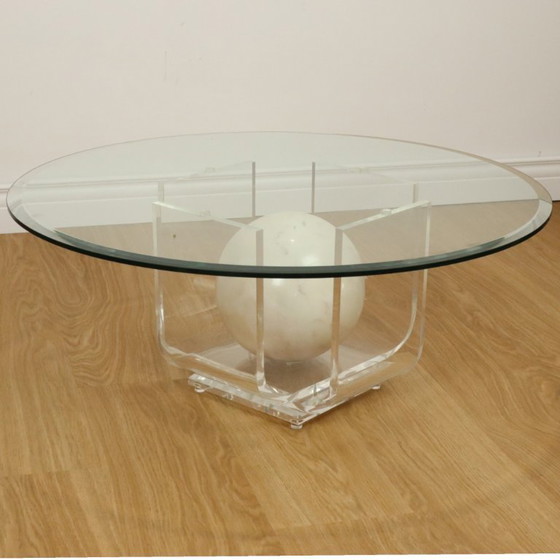 Image 1 of Round Design Coffee Table Lucite