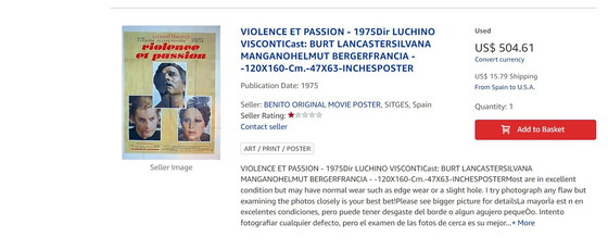 Image 1 of Manifesto originale del film Violenza e passione 1974