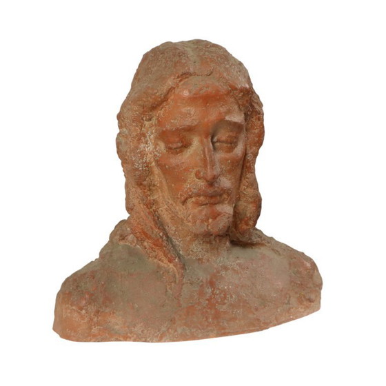 Image 1 of Buste abstrait en terre cuite du Christ