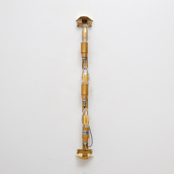 Image 1 of Coppia di applique da parete moderne in ottone italiano e vetro di Murano con texture rosa chiaro