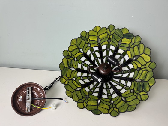 Image 1 of Prachtige glas-in-lood Tiffany hanglamp - Nieuw in doos!