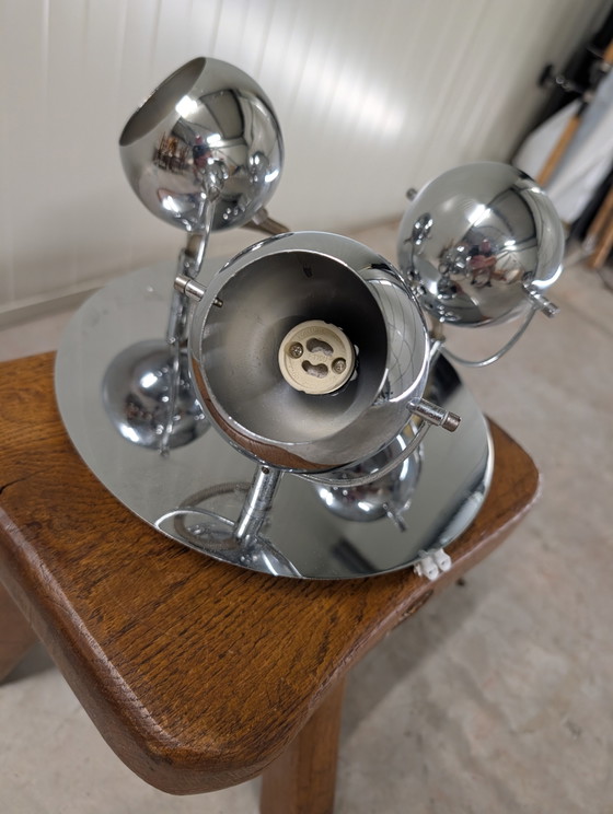 Vintage Chrome 'Eyeball' Ceiling or Wall Lamp – Ceiling lights, Glass, Metal (photo 3 of 5)