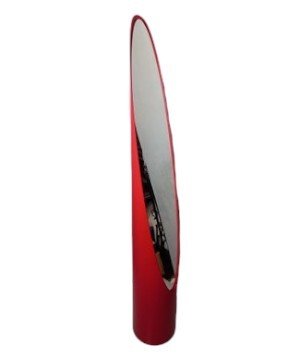 Miroir de sol Unghia en bois et pvc rouge, années 2000