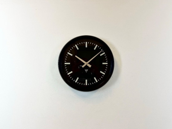Image 1 of Industrial Bakelite Factory Wall Clock from Pragotron, 1970s