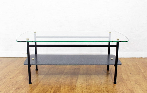 Table basse vintage en verre 1960