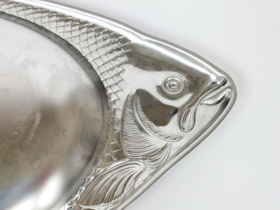 Image 1 of Piatto da portata vintage WMF Cromargan per pesce, stoviglie tedesche in acciaio inossidabile