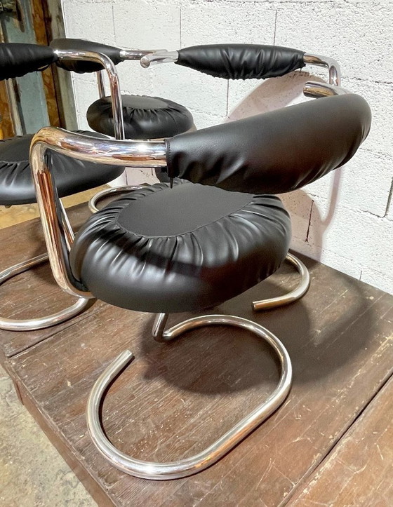 Image 1 of Vintage Cobra-stoelen uit de jaren 70 van Giotto Stoppino