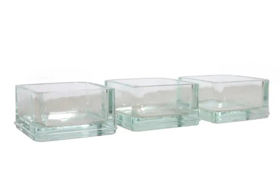 Set aus 3 Vide-Poche-Glasbehältern von Le Corbusier und Perriand für Lumax – Geschirr, Crystal (photo 4 of 4)