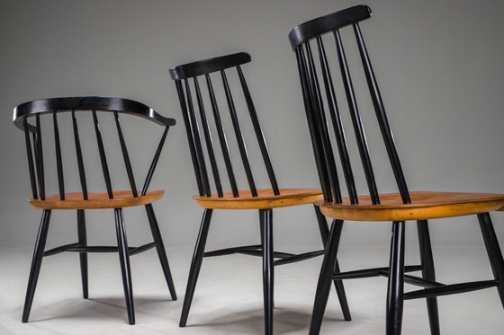 Image 1 of Fanett-Esszimmerstühle, Ilmari Tapiovaara zugeschrieben, 1960er Jahre, 5er-Set