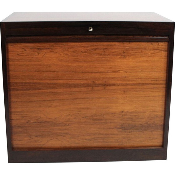 Image 1 of Vintage Cabinet with pull-up door in rosewood danish 1960s 