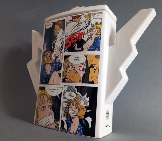 Image 1 of Juraj Mihalik Postmodern/Pop-Art Comics 'Tea & Coffee Story' Theepot 1980's Zeldzaam!