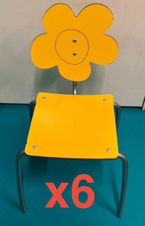 Véritables Chaises Enfant Agatha Ruiz De La Prada, Modèle Design Original – stoelen fauteuils, Metal, Wood (photo 2 of 11)