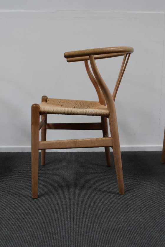 Image 1 of 4x Hans J. Wegner CH24 Sedie a spina di pesce in quercia, anni '70 Danimarca