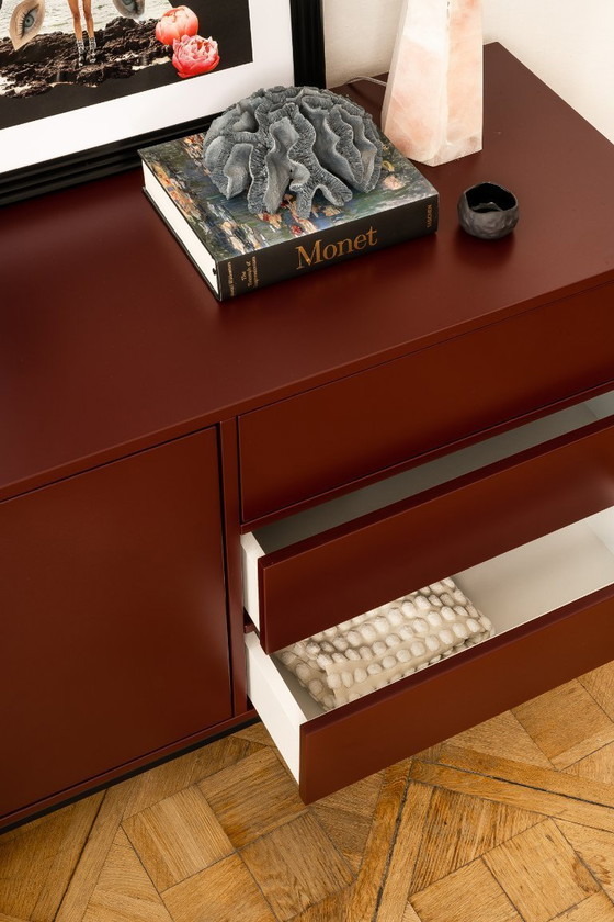 Image 1 of Burgundy red sidetable by KONDOR