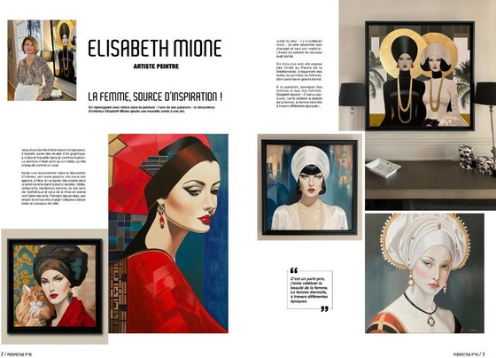 Image 1 of Elisabeth MIONE - Maéva - Litografia dell'artista su telaio