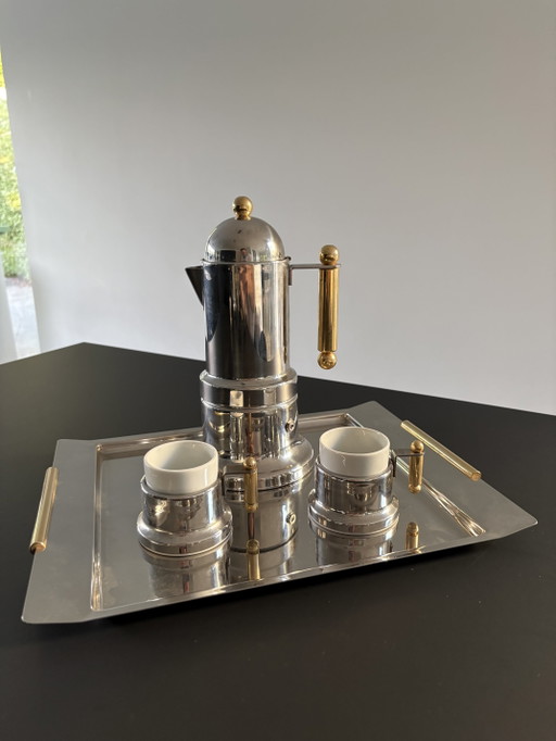 Juego de café espresso Vev Vigano Kontessa vintage de los años 80