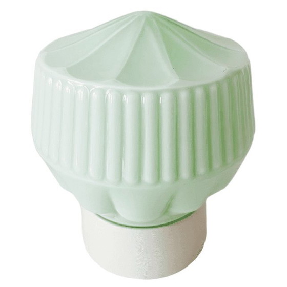 Image 1 of Vintage Thabur Art Deco Plafondlamp mintgroen 1930's plafonnière