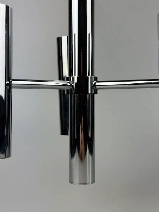 Image 1 of 60s 70s 6-light Sputnik chandelier by Hustadt Leuchten Germany