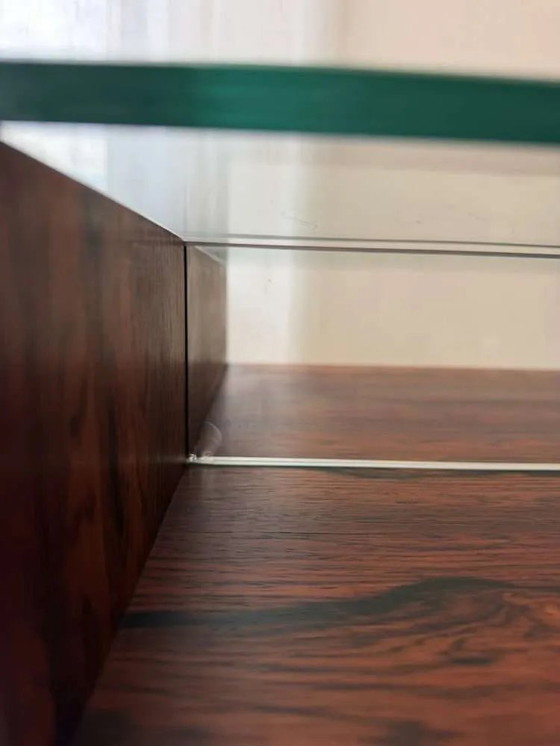 Image 1 of Tavolino da caffè vintage Topform in vetro, acciaio inossidabile e palissandro, anni '60