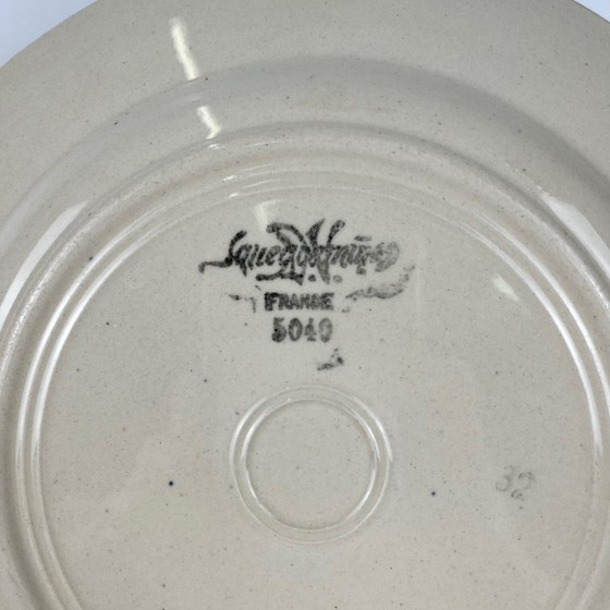 Image 1 of Set of 6 Sarreguemines Dessert Plates with Floral Motif, First Half of the 20th Century
