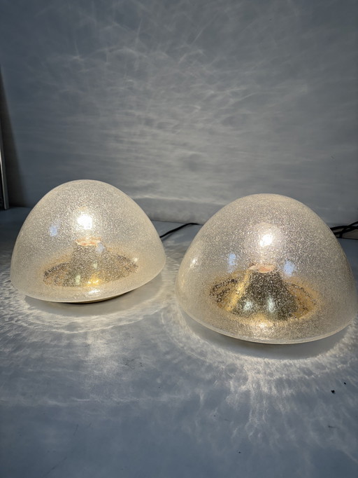 Uniek; set van 2 bubble glas lampen Duitse firma Hoffmeister  jaren 70