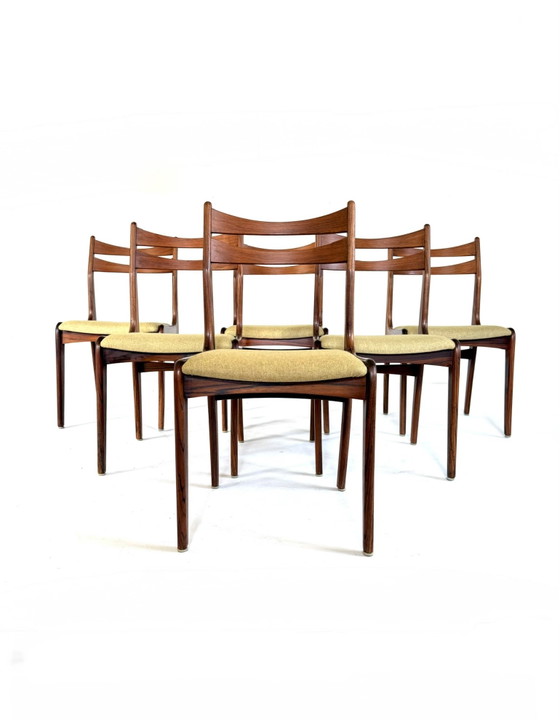 Set di 6 sedie da pranzo danesi restaurate anni ‘60 – Legno, Lana (photo 3 of 15)