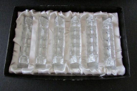 Set of 12 glass knife rests in box, Table accessories, Crystal, Transparent, Klassiek (photo 3 of 6)