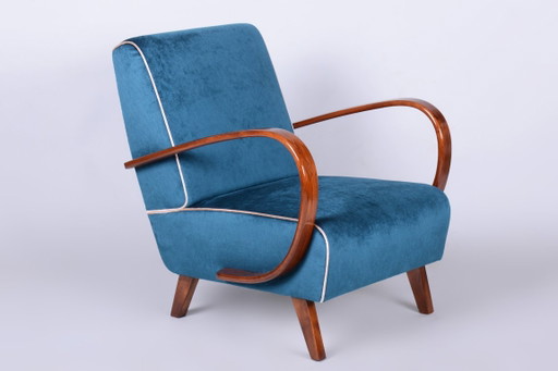 Poltrona Art Déco restaurata, di J. Halabala, UP Závody, Modello C, Ceca, anni '40